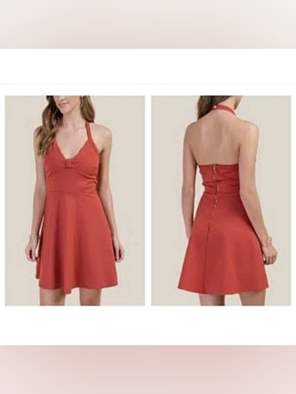 Francesca's Priscilla Halter Dress Cinnamon Size XXS
